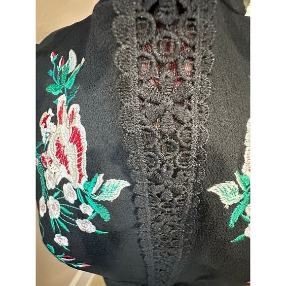 Romeo & Juliet Couture Floral Embroidered Whimsigoth Fairy Mini Dress SZ Large - Picture 6 of 16
